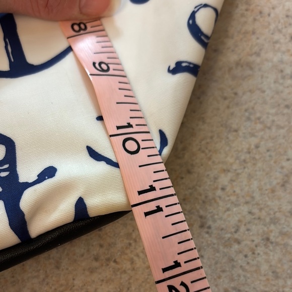 Nautical Anchor Print Tote Bag - White and Navy - Picture 10 of 11